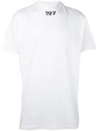 Off-white Mock Neck T-shirt, Men's, Size: Large, White, Cotton