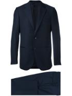Caruso Notched Lapel Formal Suit, Men's, Size: 48, Blue, Cupro/wool