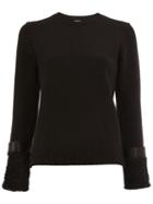 Comme Des Garçons Noir Kei Ninomiya Detailed Cuffs Pullover, Women's, Size: Medium, Black, Nylon/wool