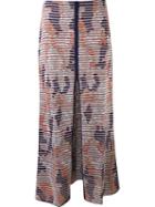 Cecilia Prado Front Slit Long Knitted Skirt, Women's, Size: G, Blue, Acrylic/polyamide/viscose