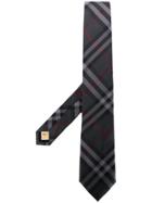 Burberry Check Pattern Tie - Grey