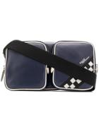 Bally Checkered Trim Sling Bag - Blue