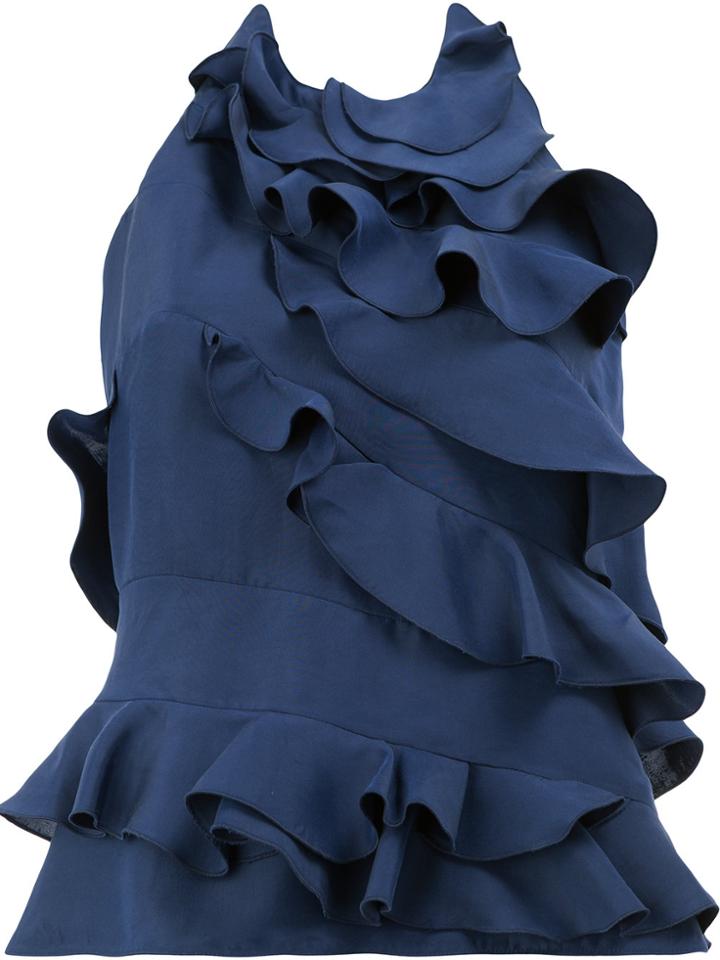 Maison Rabih Kayrouz Ruffle Trim Blouse - Blue