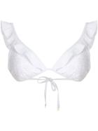 Tory Burch Broderie Flounce Bikini Top - White