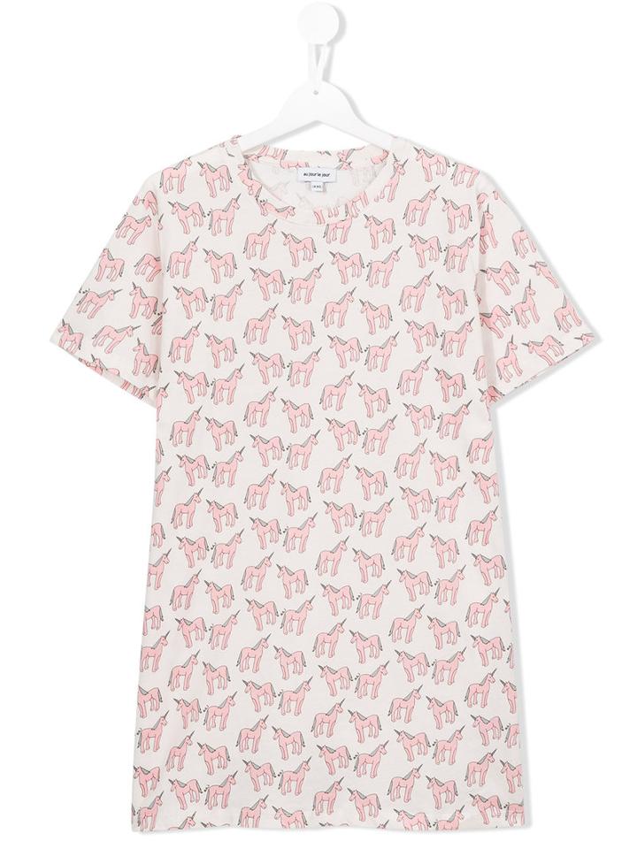 Au Jour Le Jour Kids Unicorn Print T-shirt, Girl's, Size: 14 Yrs, Pink/purple