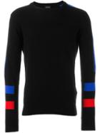 Diesel Striped Detail Sweater, Men's, Size: L, Black, Cotton/nylon