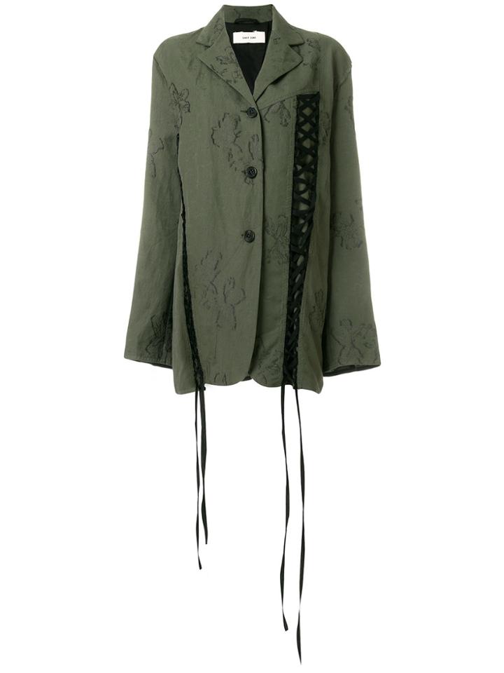 Damir Doma Lace-up Detail Printed Jacket - Green