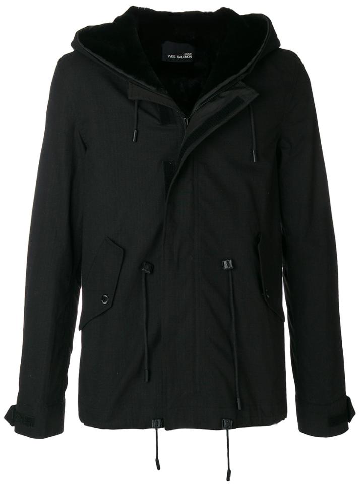 Yves Salomon Homme Short Parka - Black