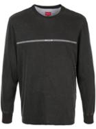 Supreme Logo Stripe Long-sleeved T-shirt - Grey