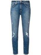 Rag & Bone Distressed Tapered Jeans - Blue