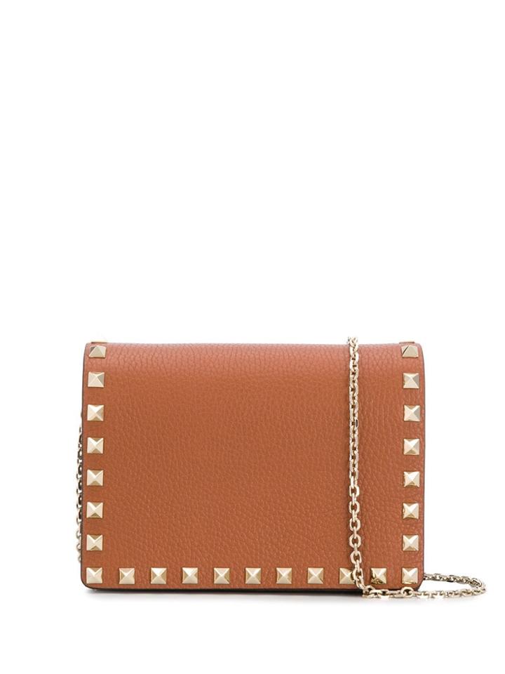 Valentino Valentino Garavani Rockstud Wallet On A Chain - Brown