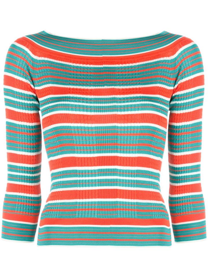 Fendi Stripes Knit Top - Blue
