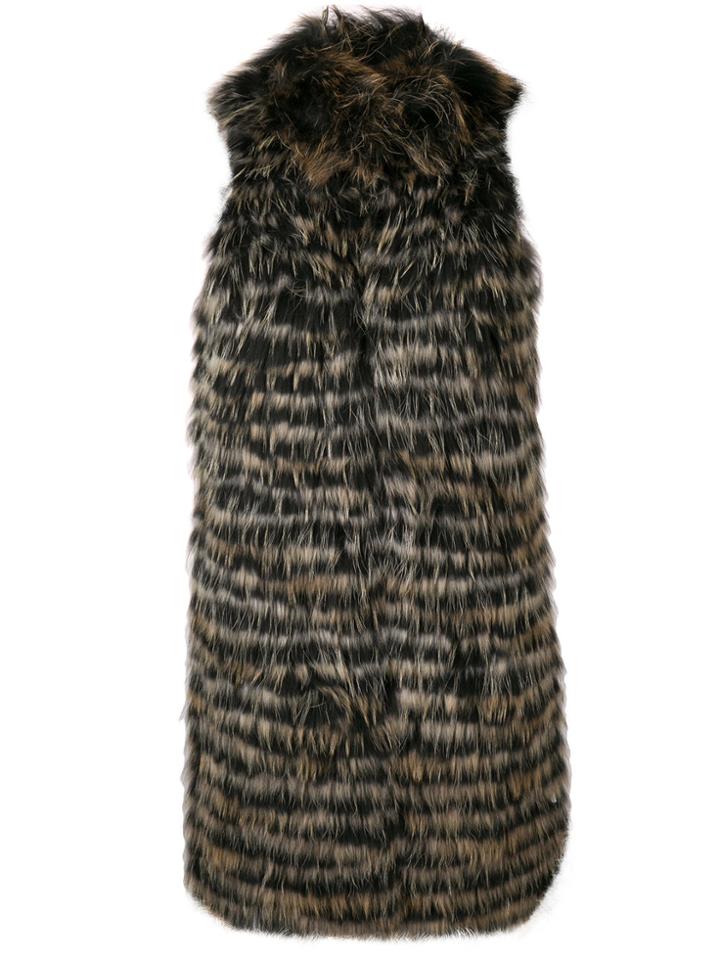 Twin-set Racoon Fur Gilet - Black