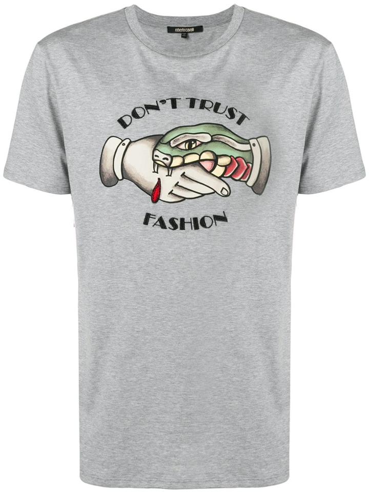 Roberto Cavalli Don't Trust Fashion T-shirt - Grey