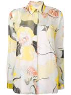 Emilio Pucci Mirabilis Print Silk Chiffon Shirt - Yellow