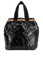 Ermanno Scervino Ribbed Top Tote - Black