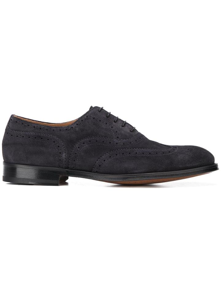 Doucal's Textured Lace-up Shoes - Blue