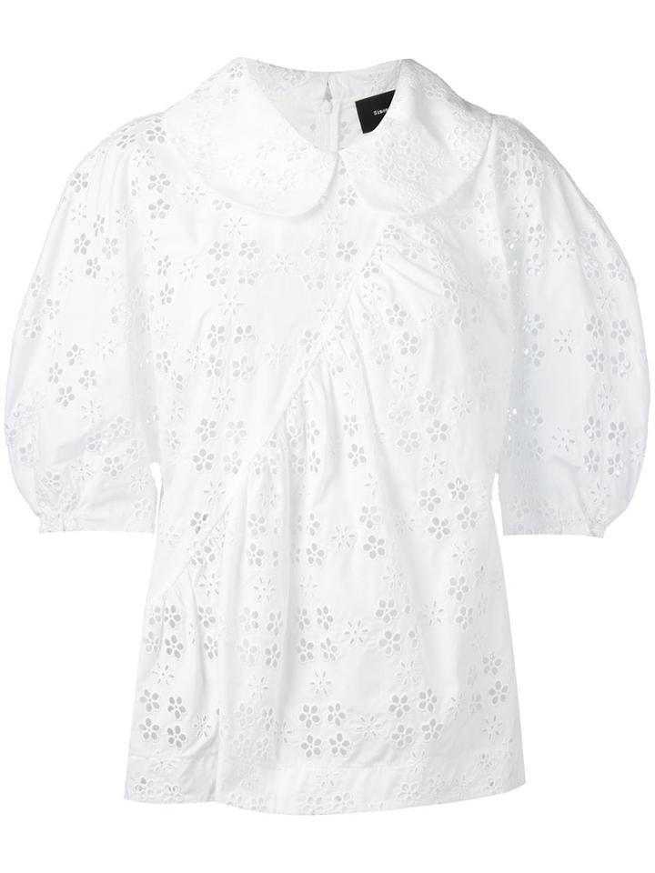 Simone Rocha Broderie Anglaise Blouse, Women's, Size: 6, White, Cotton/polyester
