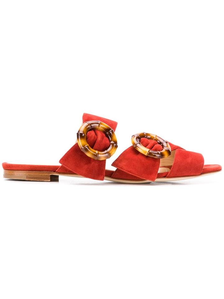 Chloe Gosselin Patti Buckled Slides - Orange