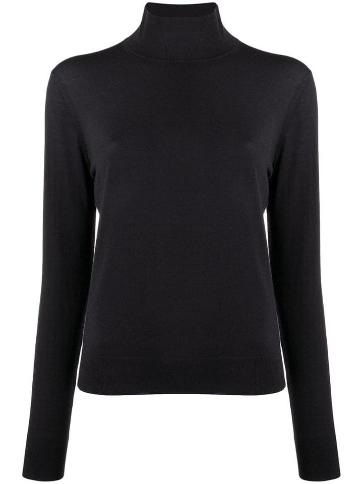 Theory Roll-neck Fitted Sweater - Blue