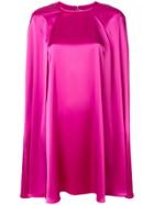 Gianluca Capannolo Satin Mini Cape Dress - Pink & Purple