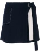 Barrie Buckled Knit Skirt - Blue