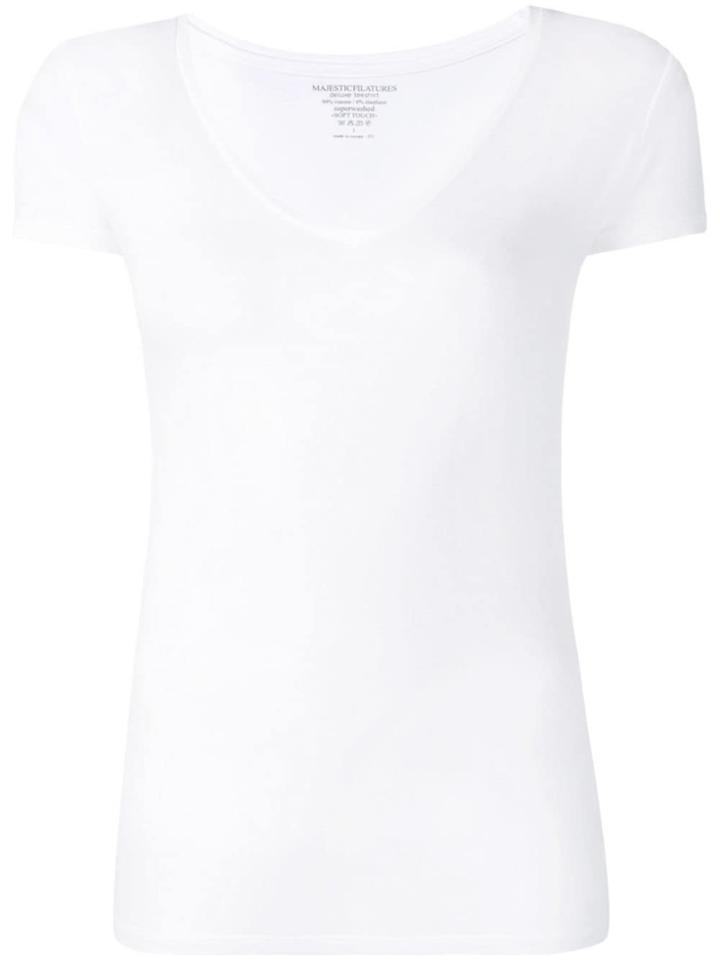 Majestic Filatures V-neck Fitted T-shirt - White
