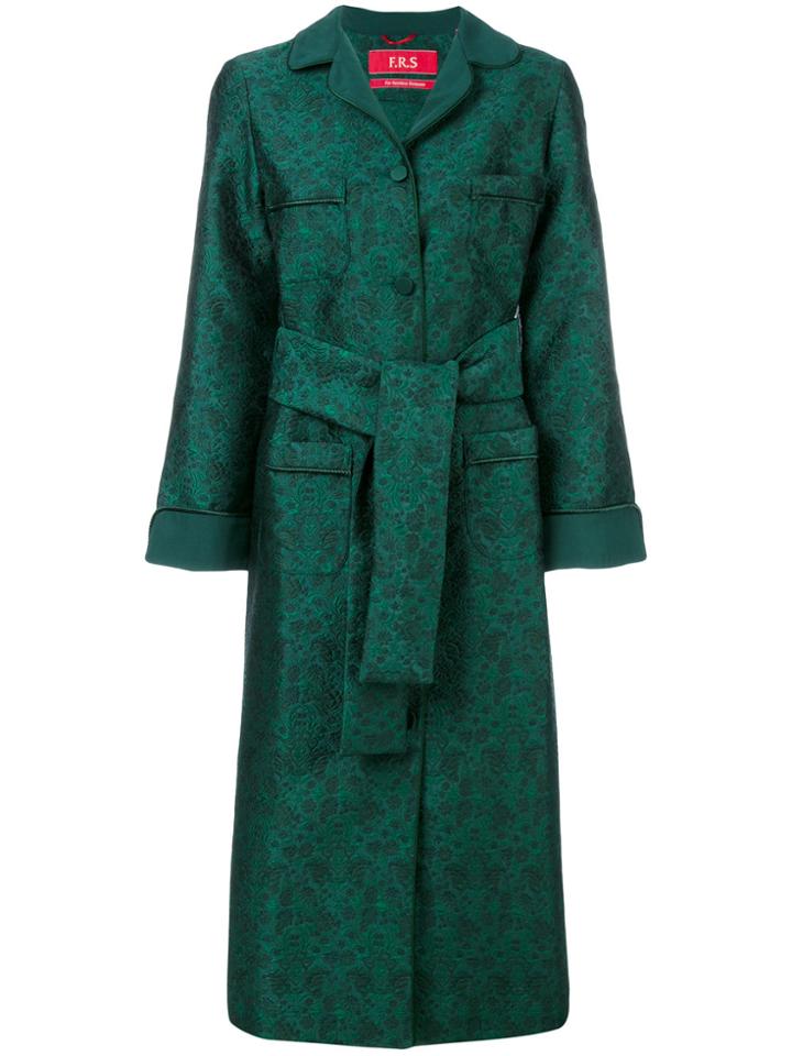 F.r.s For Restless Sleepers Brocade Nightgown Coat - Green