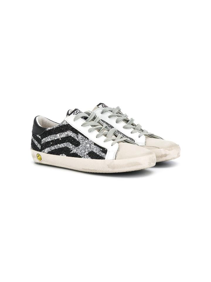 Golden Goose Deluxe Brand Kids Teen Superstar Glitter Sneakers - Black
