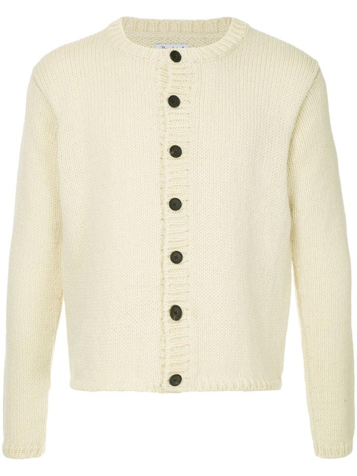Bergfabel Cropped Chunky Knit Cardigan - White