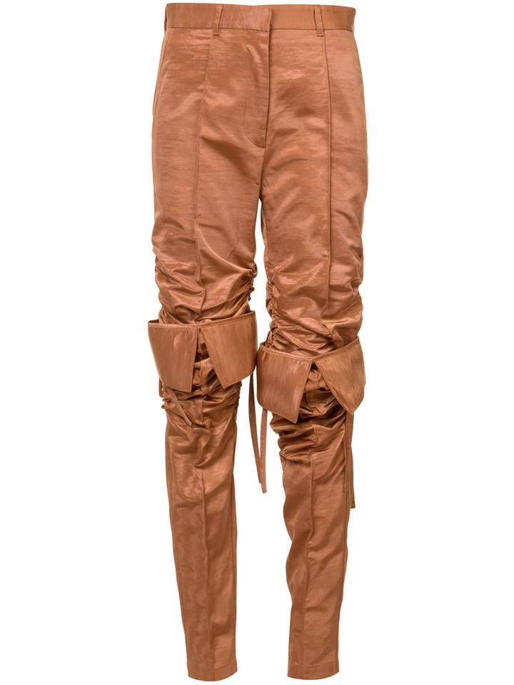 Y / Project - High-waisted Track Pants - Women - Cotton/polyester - 38, Brown, Cotton/polyester