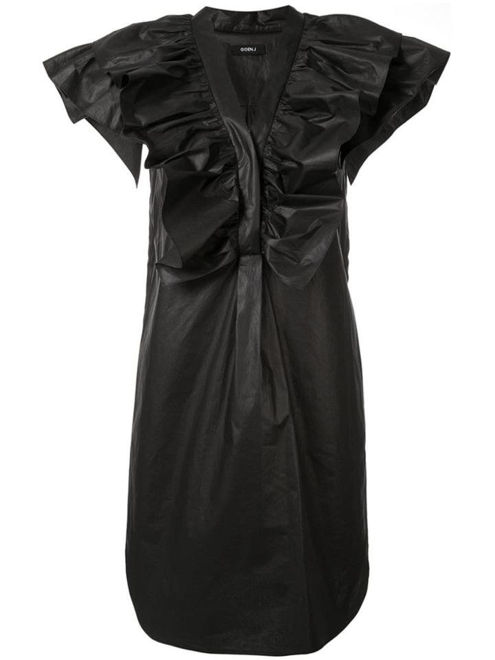 Goen.j Stelen Ruffled Mini Dress - Black