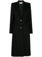 Alexander Mcqueen Single Breasted Fitted Coat - Black