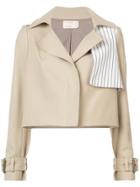 Nicole Miller Cropped Buckle Cuff Jacket - Brown