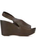 Roberto Del Carlo Wedge Sandals, Women's, Size: 36.5, Brown, Calf Leather