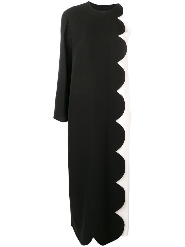 Valentino Scalloped Evening Gown - Black