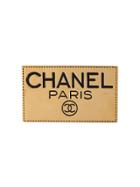 Chanel Vintage Logo Plate Brooch - Metallic