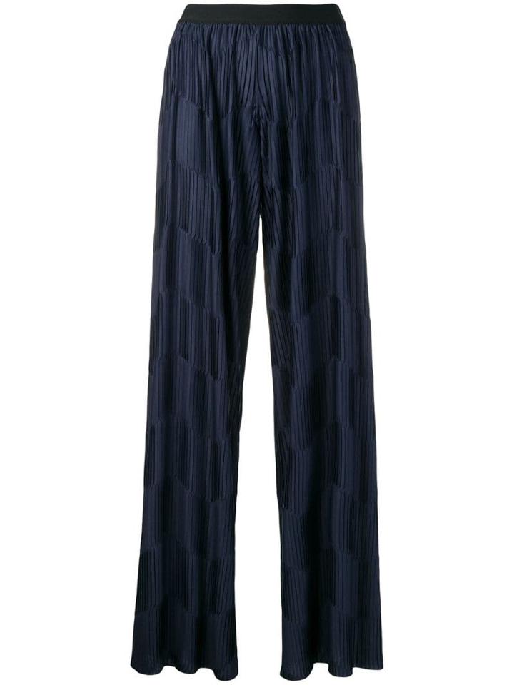 Stefano Mortari Pleated Wide-leg Trousers - Blue