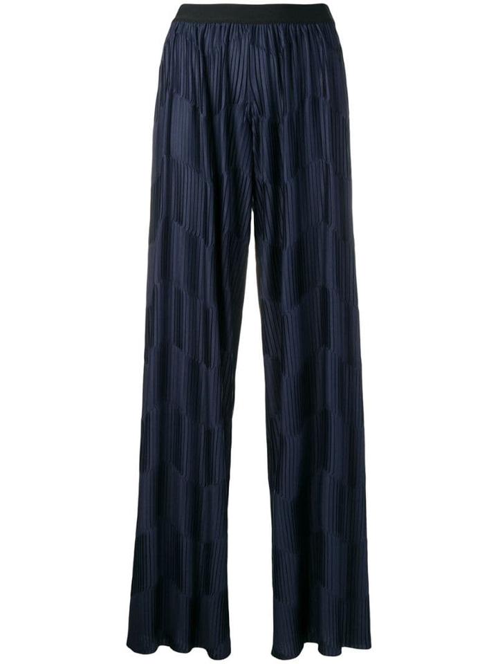 Stefano Mortari Pleated Wide-leg Trousers - Blue