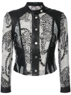 Yigal Azrouel - Leopard Embroidery Jacket - Women - Lamb Skin/polyester - 8, Black, Lamb Skin/polyester