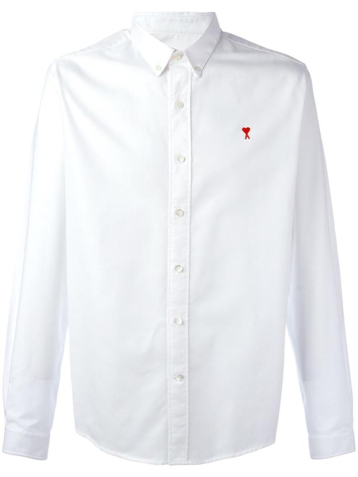 Ami Alexandre Mattiussi Ami De Coeur Shirt, Men's, Size: 41, White, Cotton