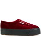 Superga Platform Velvet Sneakers - Red
