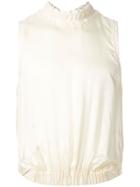 Ann Demeulemeester Ruffled Neck Tank Top - White