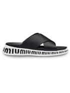 Miu Miu Miu Run Technical Nylon Sandals - Black