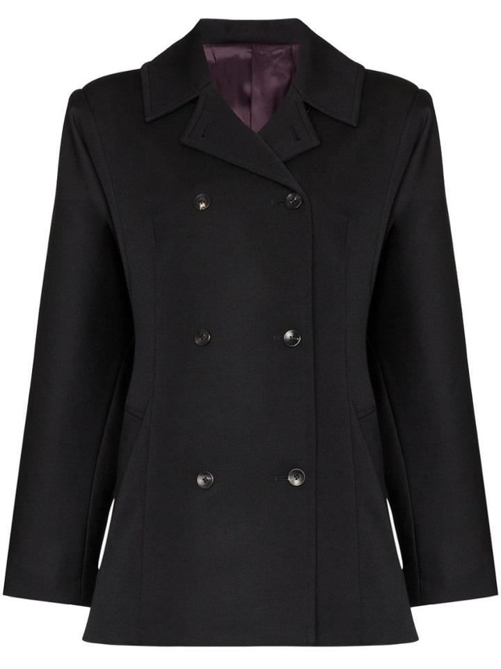 Samuel Gui Yang Batwing Sleeve Peacoat - Blue