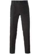 Pt01 Checked Skinny Fit Trousers - Brown