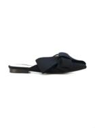 Delpozo Pointed Bow Mules - Black
