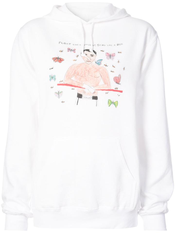 Unfortunate Portrait Float Like A Butterfly Hoodie - White