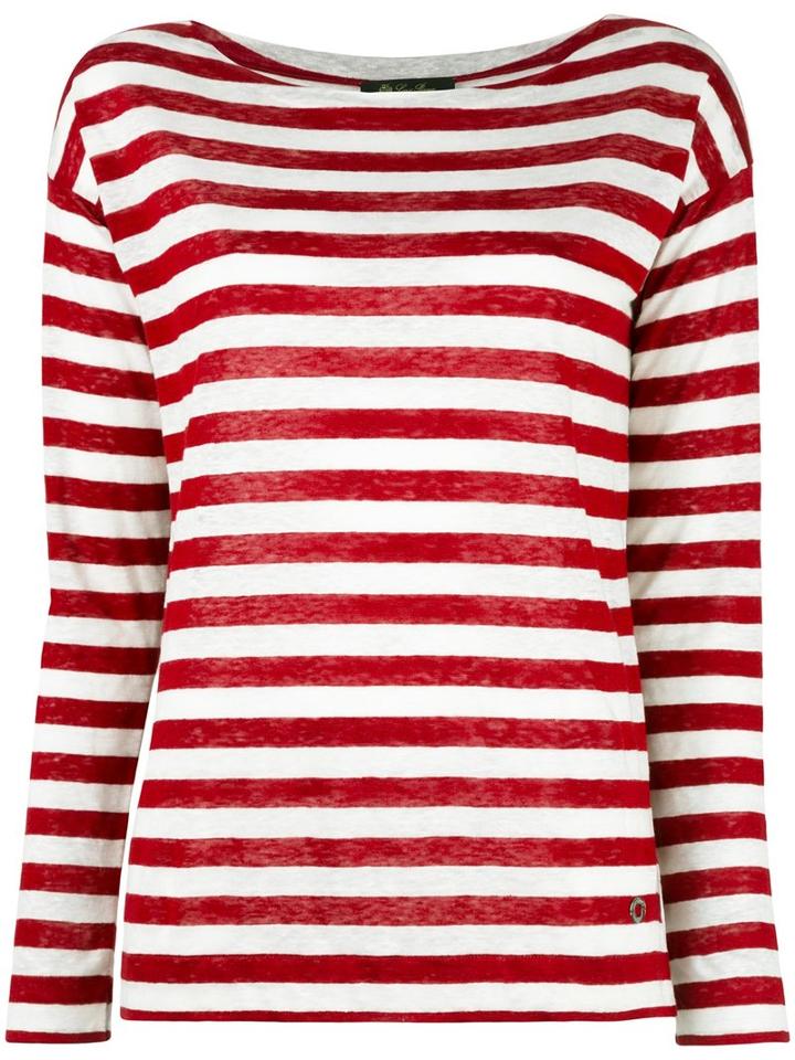 Loro Piana Striped Jumper, Women's, Size: 44, Red, Linen/flax