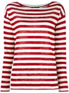 Loro Piana Striped Jumper, Women's, Size: 44, Red, Linen/flax